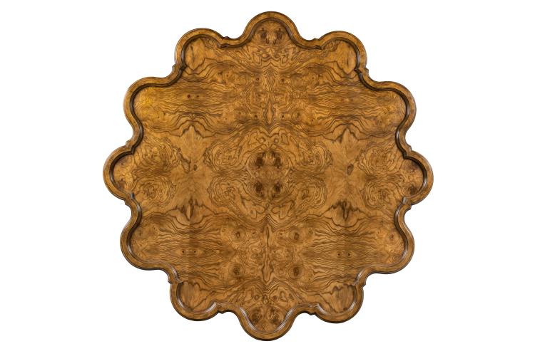 Devonshire Scalloped Burl Cocktail Table