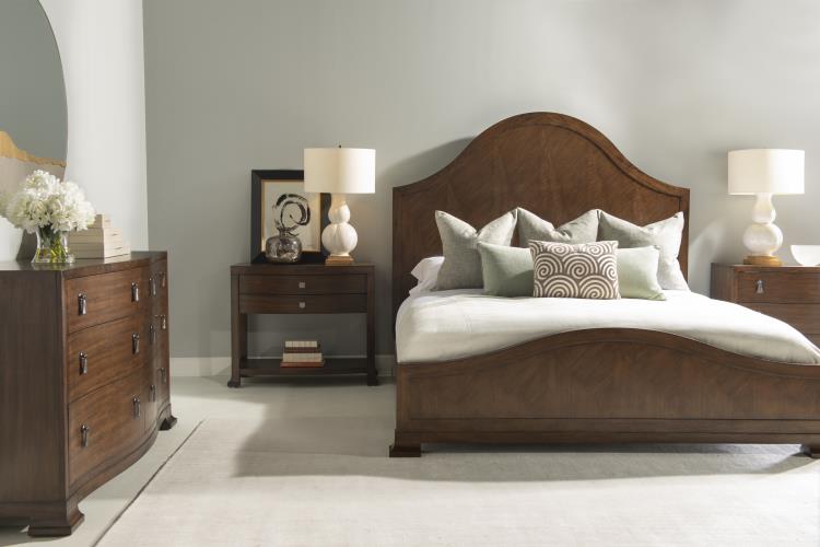 Cline Bowfront Nightstand - Brunette