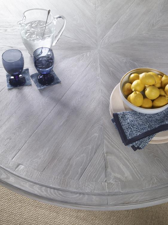 Collin 54" Round Dining Table - White Rustic