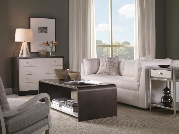 Aria Cocktail Table - Brownstone/Oxford White