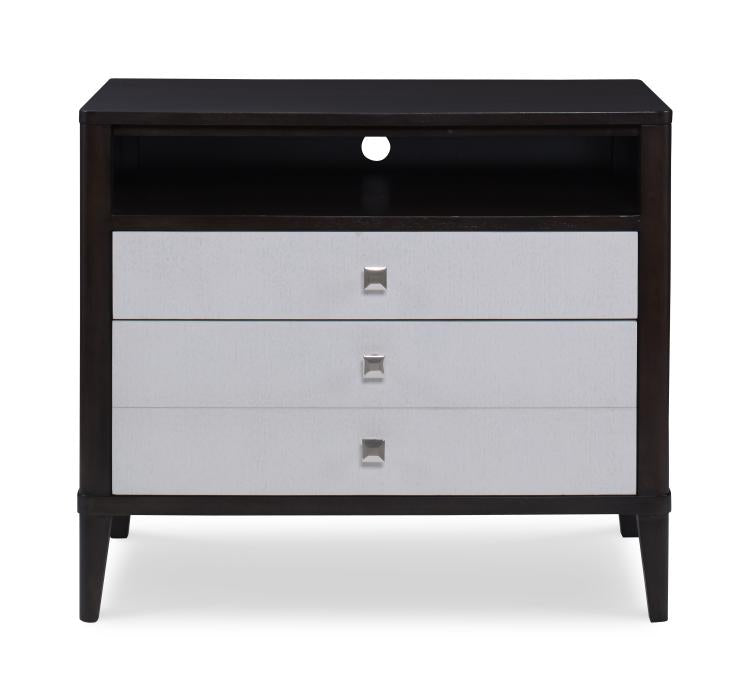 Aria Three Drawer Nightstand - Brownstone/Oxford White