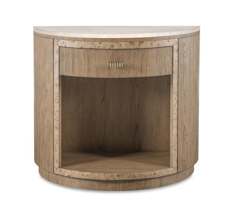 Monterey Demilune Nightstand W/Travertine - Hawthorne Light