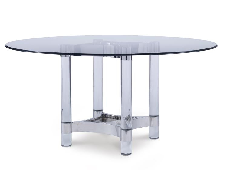 Details Acrylic & Metal Dining Table Base For Glass Top