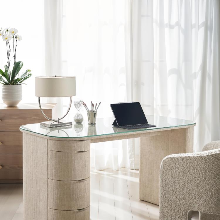 Micco Desk With Glass Top
