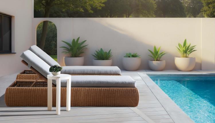 Wade Poolside Wicker Chaise