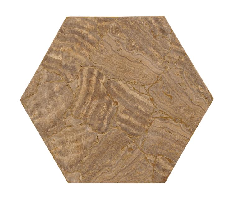 Aidan Hexagon Travertine Accent Table