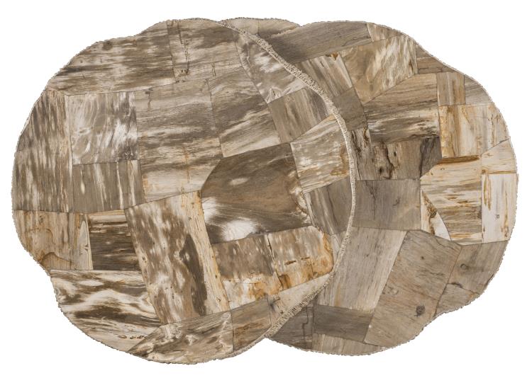 Val Verde Petrified Wood Stacked Cocktail Table - Light