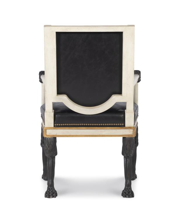 Robert Arm Chair - Black Leather (Stocked)