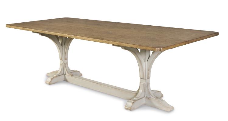 Lucca I 120" Dining Table - Tuscan Oak Top