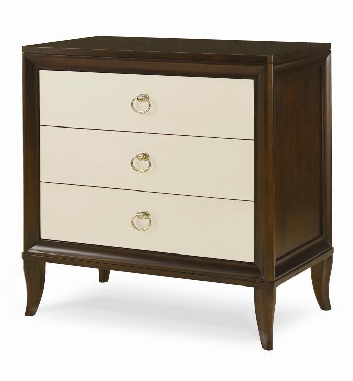 Tribeca Three Drawer Nightstand - Tribeca/Cream