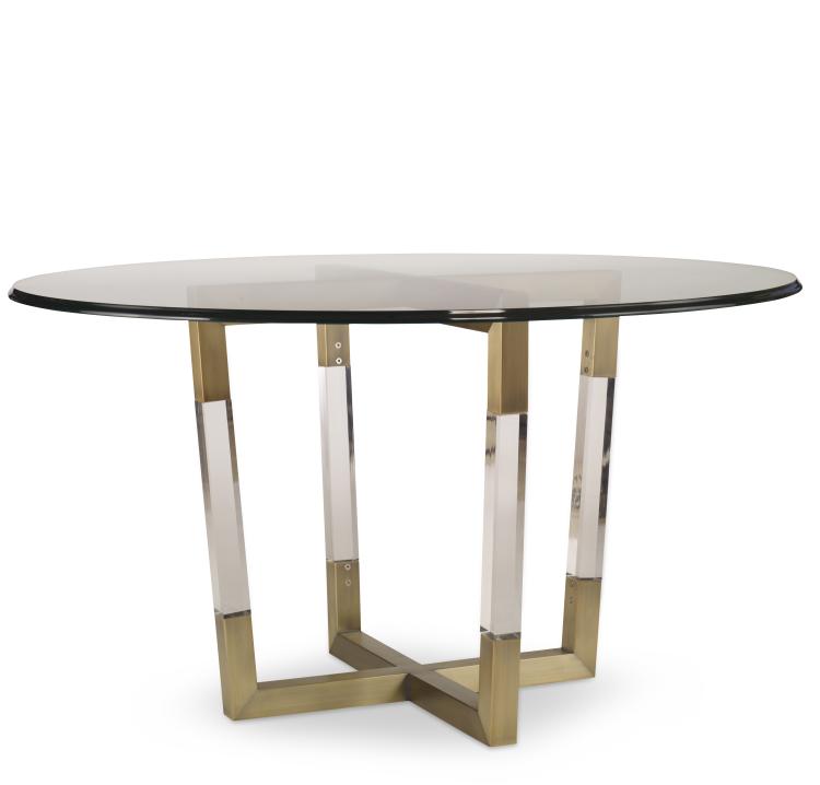 Details Metal/Acrylic Dining Table Base For Glass Top