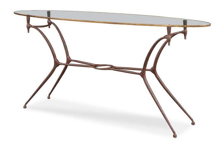 1940S French Long Oval Console Table