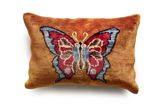 Orange Red Butterfly Pillow