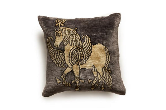 Charcoal Horse Pillow