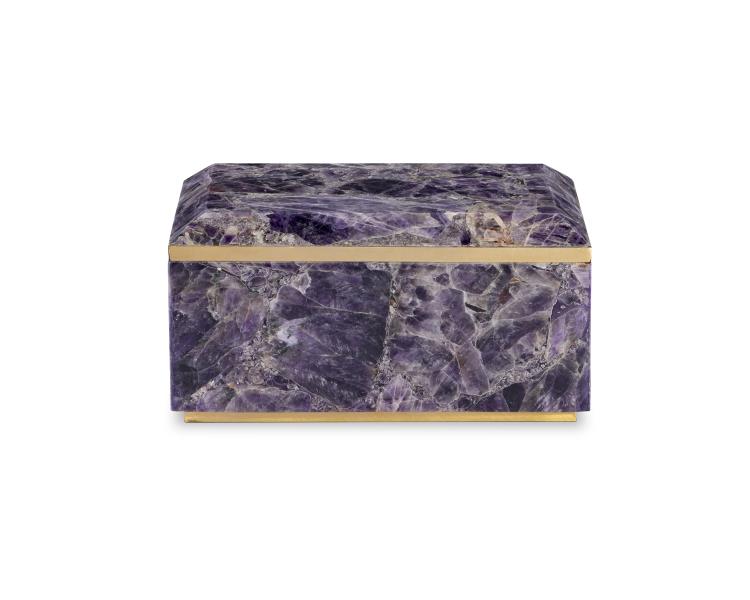 Large Amethyst Box With Brass