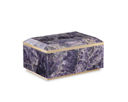 Large Amethyst Box With Brass