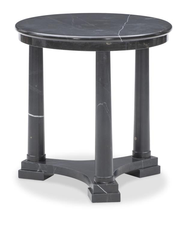 Neoclassic Black Marble Side Table