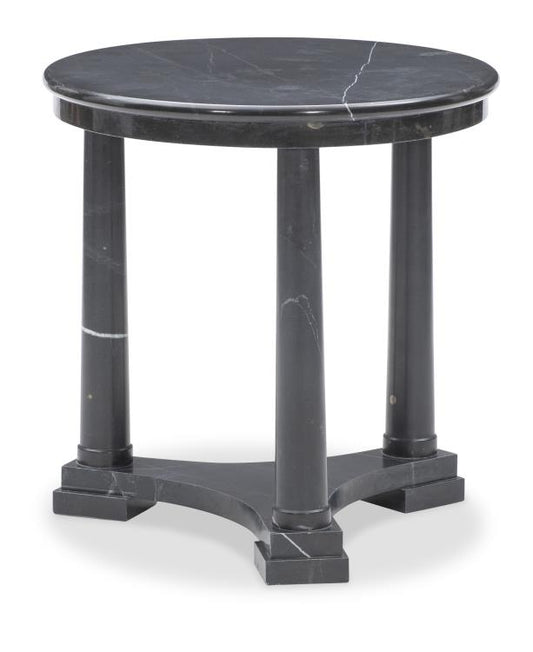 Neoclassic Black Marble Side Table