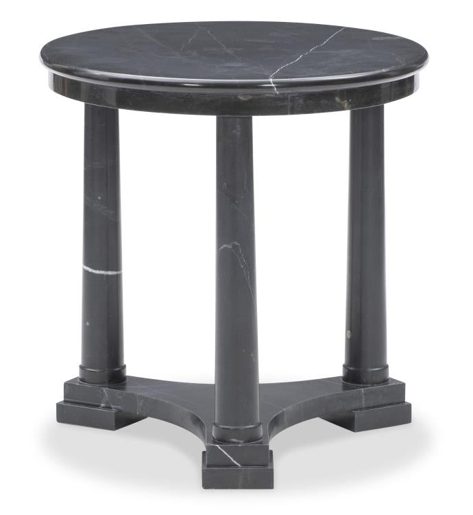 Neoclassic Black Marble Side Table