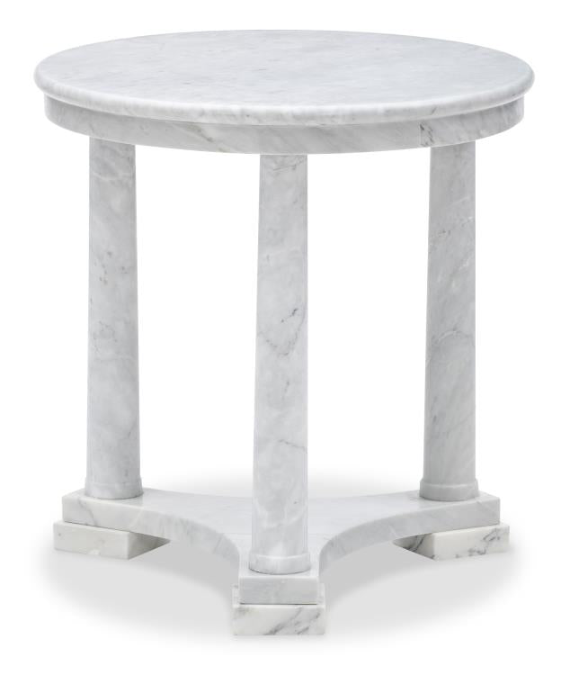 Neoclassic White Marble Side Table