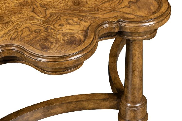 Devonshire Scalloped Burl Cocktail Table
