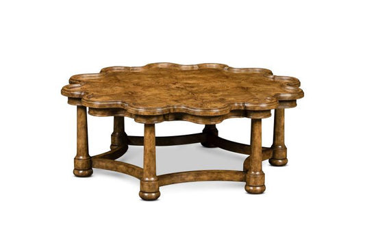 Devonshire Scalloped Burl Cocktail Table