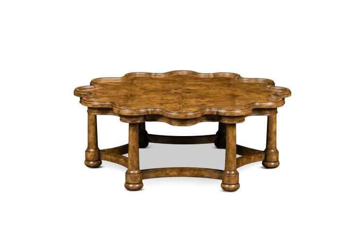 Devonshire Scalloped Burl Cocktail Table