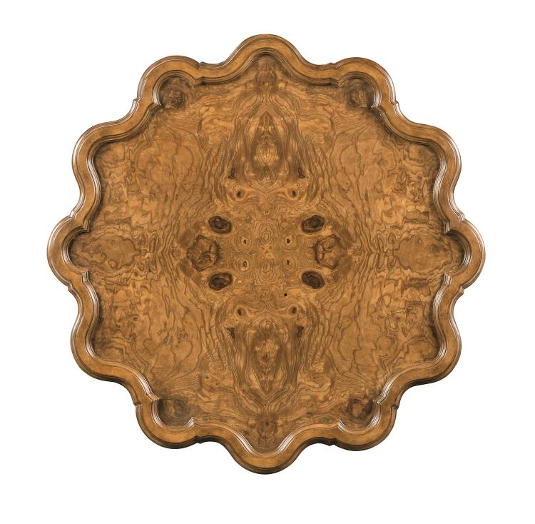 Devonshire Scalloped Burl Drink Table
