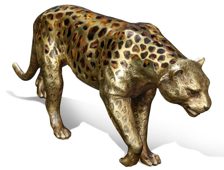 Prowling Leopard Sculpture (Sh41-062116)