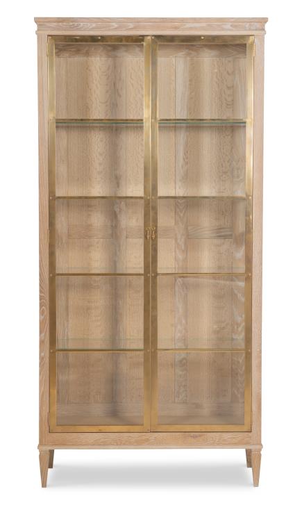 Maison '47 Brass Front Curio - Blonde Cerused