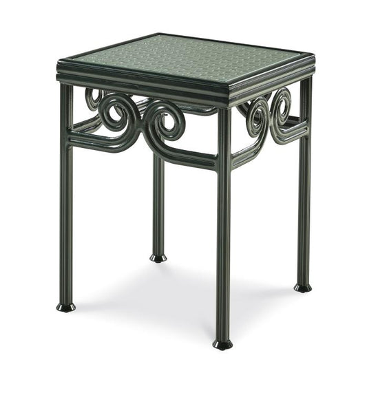 Augustine Metal Side Table W/Tempered Glass
