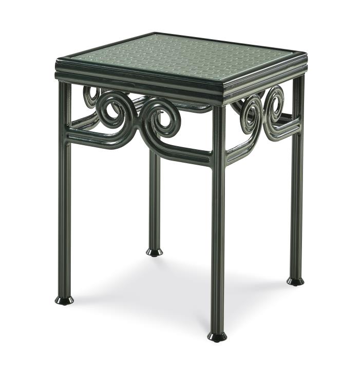 Augustine Metal Side Table W/Tempered Glass