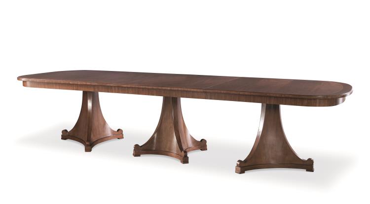 Dawning 132" Tri/Quad-Pedestal Dining Table - City Light