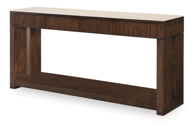 Warner Console Table With Stone Top - Brunette