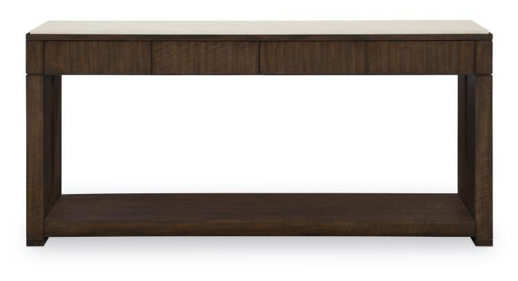 Warner Console Table With Stone Top - Brunette