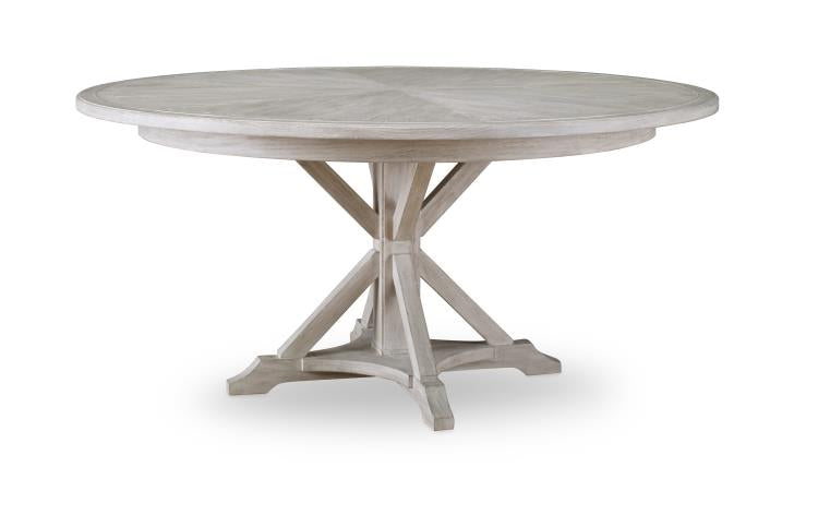 Collin 64" Round Dining Table - White Rustic