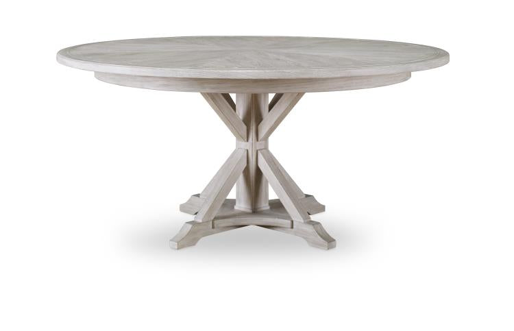 Collin 54" Round Dining Table - White Rustic