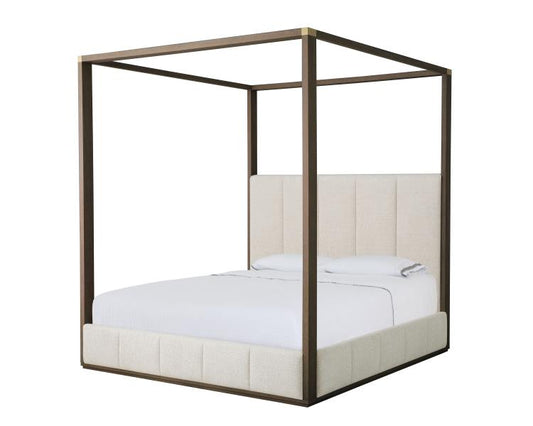 Carino Upholstered Canopy Bed King 6/6 - Cocoa