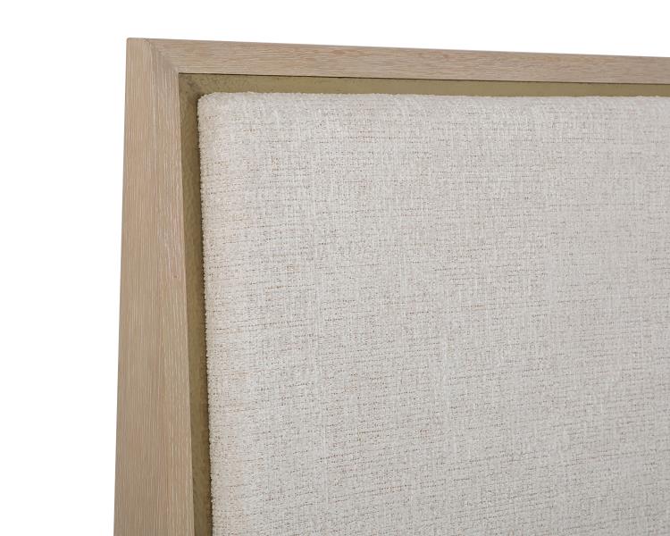 Carino Upholstered Panel Bed King 6/6 - Sand Cerused