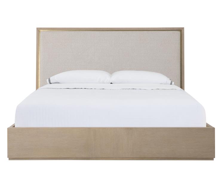 Carino Upholstered Panel Bed King 6/6 - Sand Cerused