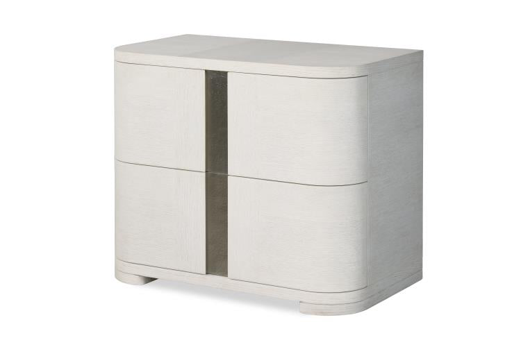 Carino Two Drawer Nightstand - Frost