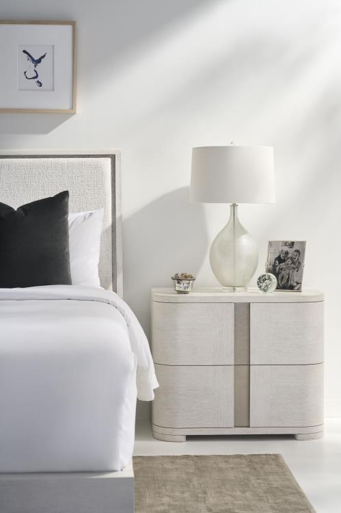 Carino Two Drawer Nightstand - Frost