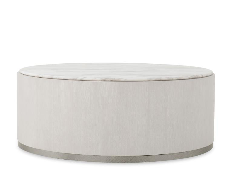 Carino Round Cocktail Table W/Marble Top - Frost