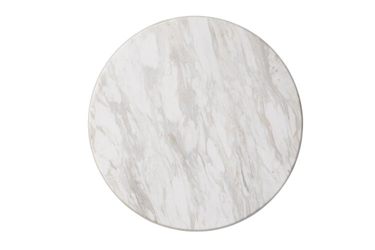 Carino Round Cocktail Table W/Marble Top - Frost