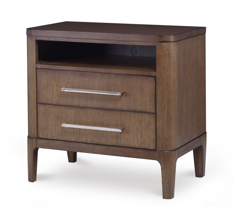 Bowery Place Two Drawer Nightstand - Bowery Cerused