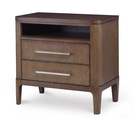 Bowery Place Two Drawer Nightstand - Bowery Cerused