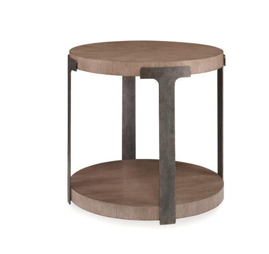 Casa Bella Sunburst Chairside Table - Timber Grey