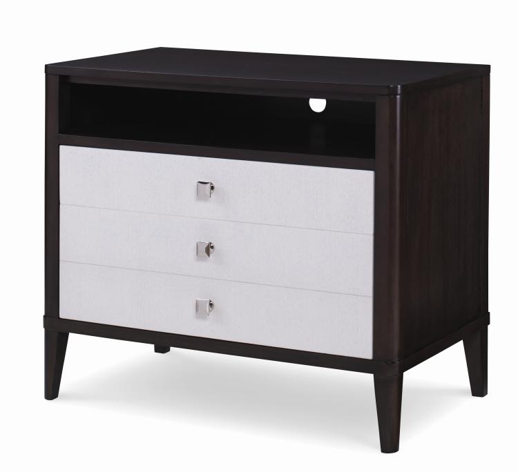 Aria Three Drawer Nightstand - Brownstone/Oxford White
