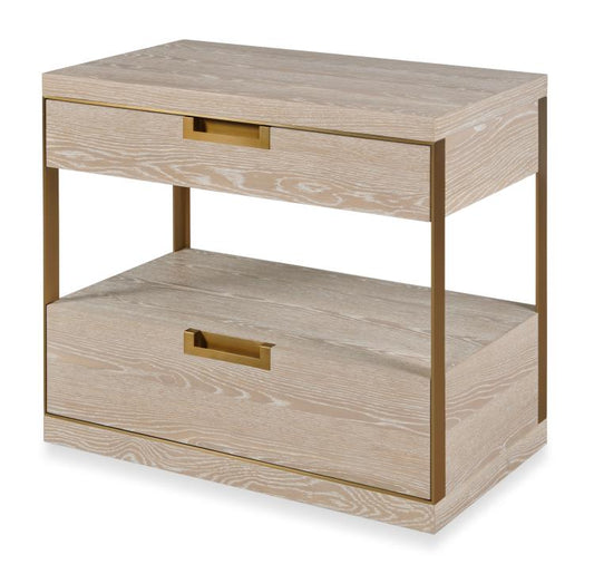 Cadence Two Drawer Nightstand - Sand Cerused