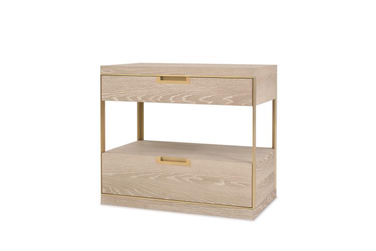 Cadence Two Drawer Nightstand - Sand Cerused
